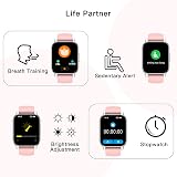 Popglory Smartwatch 1.85" Text Call Fitness Tracker BP SpO2 HR Sleep Android iOS view 4