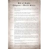 Bill of Rights Poster Constitution Of The United States America Historical Classroom Decor Cool Wall Art Print Poster 16x24