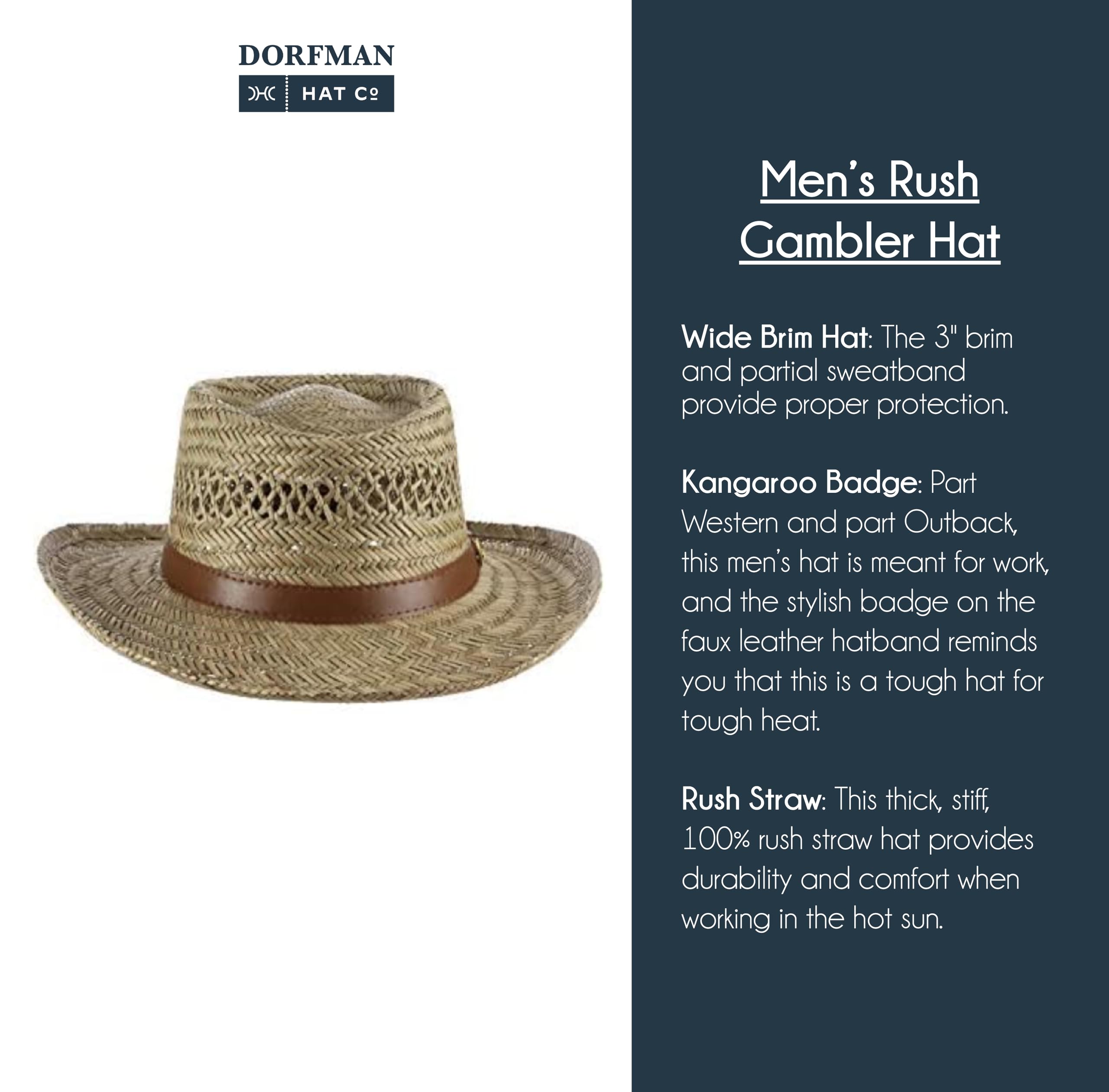 Dorfman Pacific Co. Men's Rush Gambler, Natural, Medium on Galleon