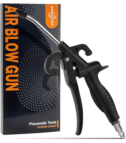 FVIEXE Lot De 3 Pistolets à Air Comprimé Avec Caoutchouc Et Embout De Sécurité, Levier NPT De 6,35 Mm, Accessoires De Compresseur D'air Pour Nettoyage De La Poussière