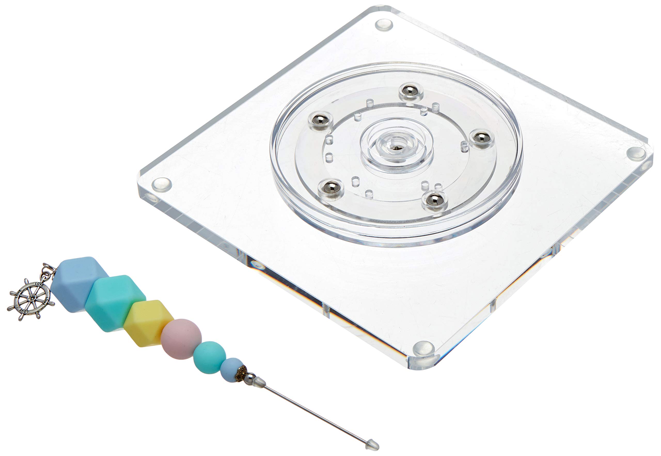 Tiny Triangle Scriber Needle and Turntable, Swivel Stand Set for Decorating Sugar Cookies, Frosting Cupcakes and Creating Intricate Designs with Royal Icing (2 Piece Set)