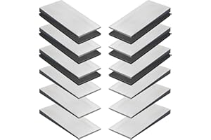 12 PCS Metal Shims for Leveling, 4" x 2" Metal Wedges, Q235 Steel Wedges Shims with Anti-Slip Rubber Pad for Industrial or Ho