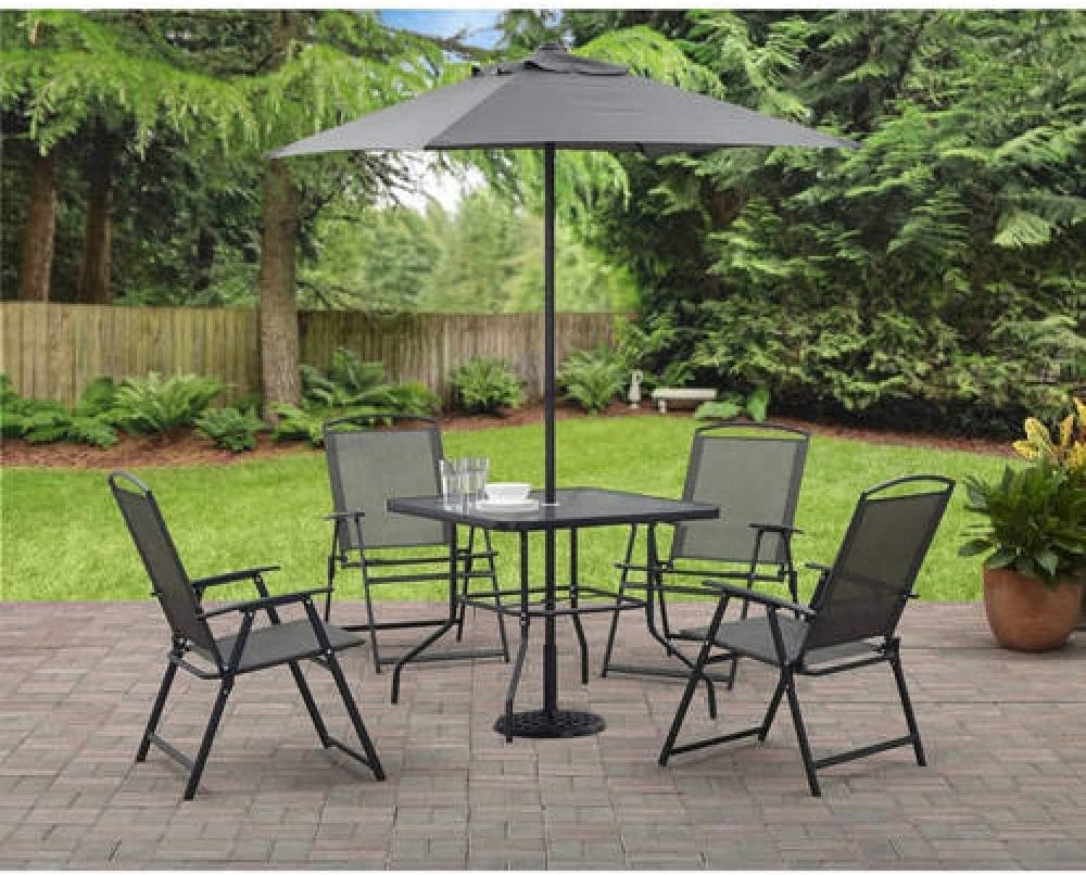 Mainstays Albany Lane 6-Piece Folding Seating Set (Gray): Garden & Outdoor