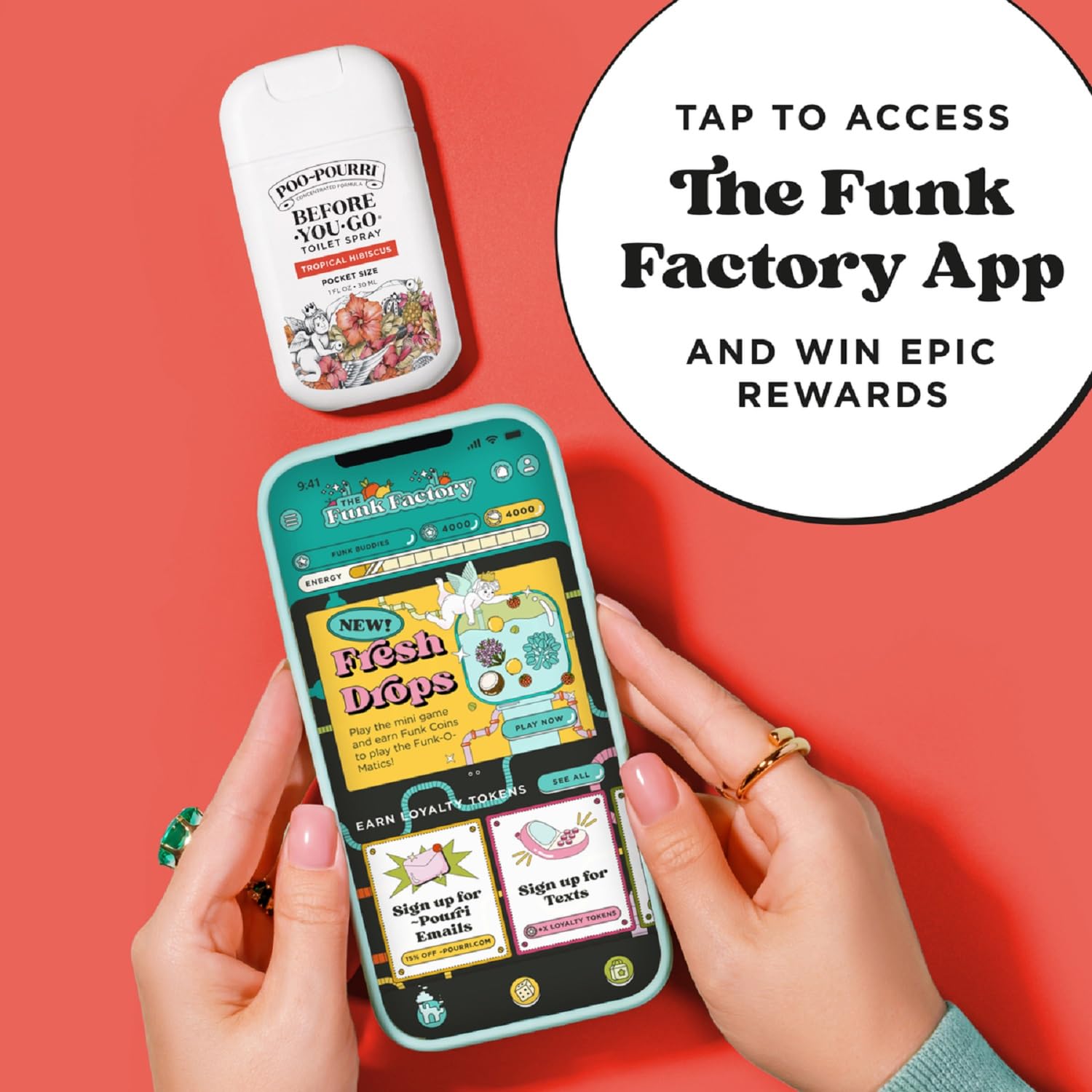 Poo-Pourri Before-You-Go Pocket Toilet Spray, Travel Essentials, Tropical Hibiscus, 1 Fl Oz, Up to 50 Uses, On-The-Go Bathroom Odor Deodorizer with Essential Oils, TSA Approved Size, Hibiscus, Apricot