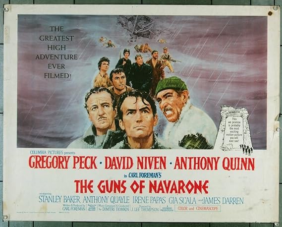 The Guns Of Navarone 1961 Original U S Half Sheet Movie Poster