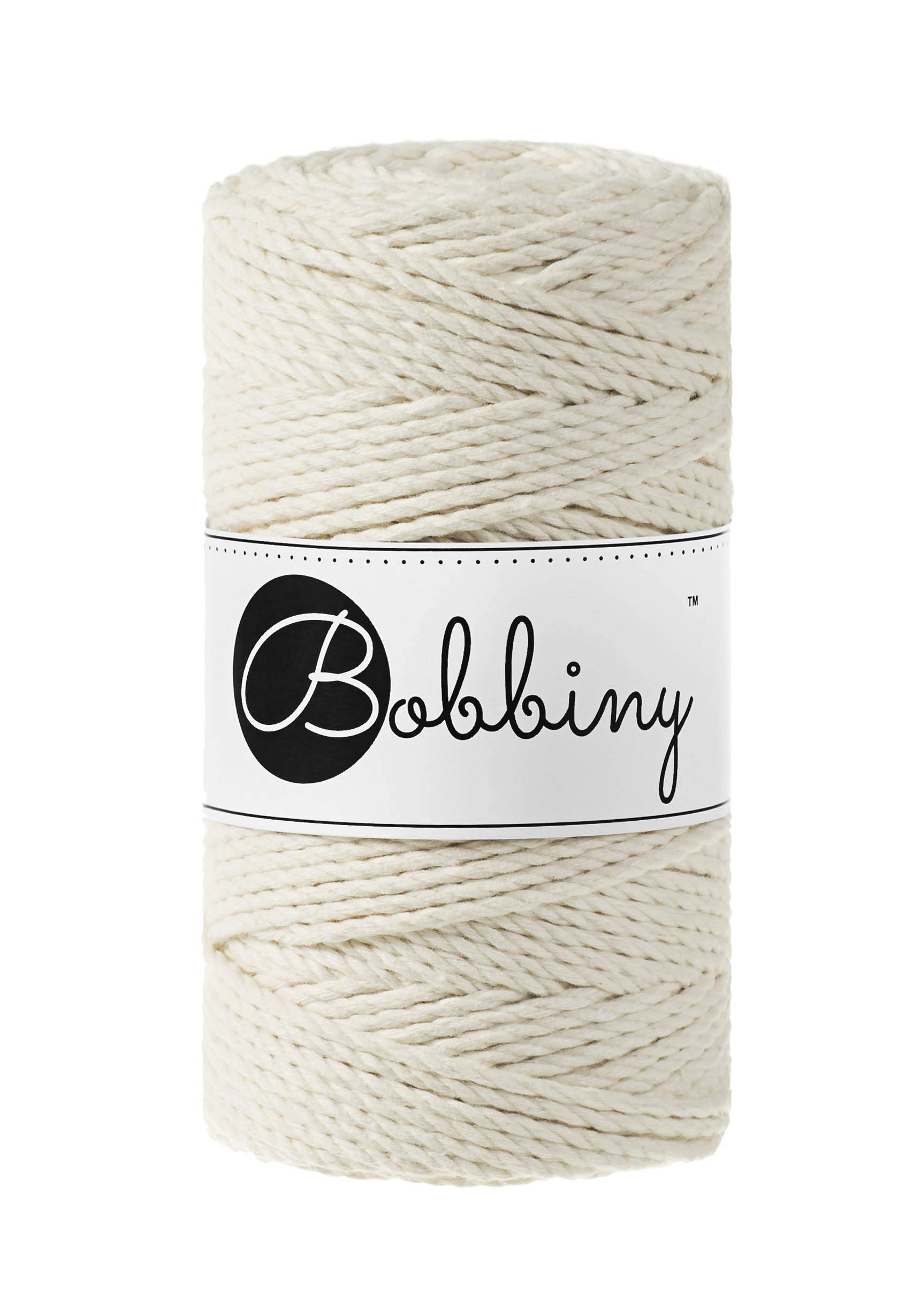 Bobbiny Regular 3mm 3 Ply Macrame Cord (Natural) 100m — image 1