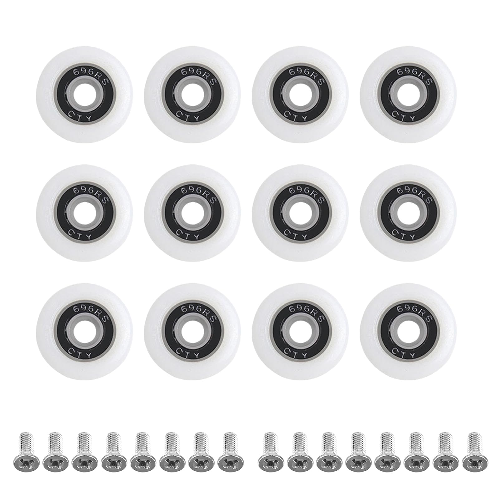 12 Kit Shower Doors Pulley with Screws,Curved Shower Doors Pulley,22mm Shower Door Wheels,Bathroom Door Wheels Replacement for Bathroom,Hotel