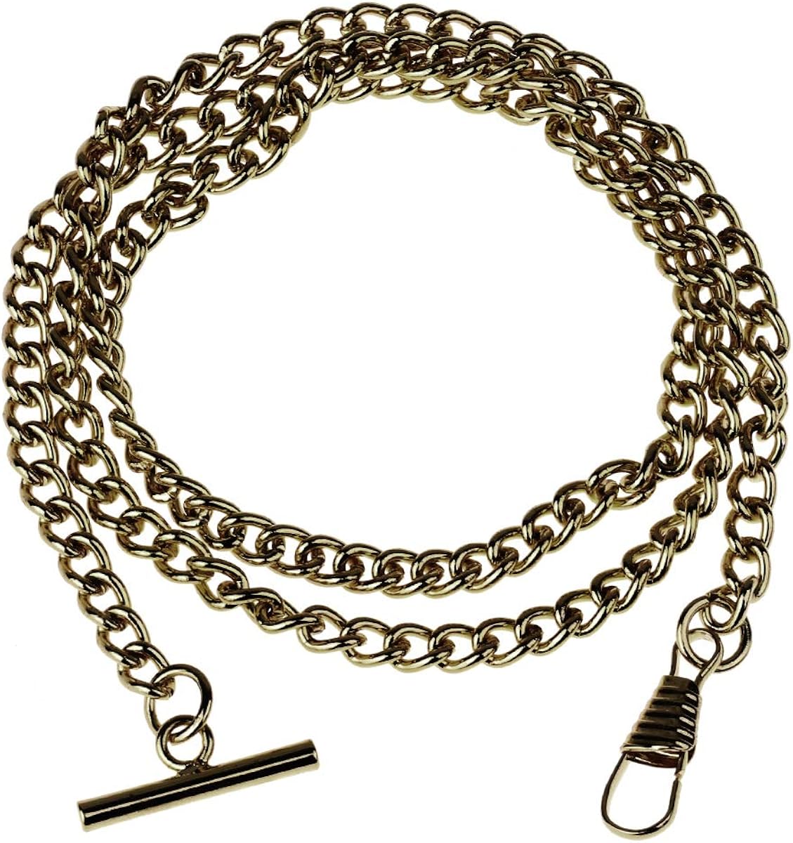 CHICTRY T-bar Pocket Watch Chain Vintage Chrome-Plated Vest Waistcoat Albert Pocket Chain Link with Lobster Clasps Antique Bronze One Size