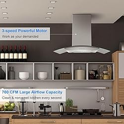 JOEAONZ Island Range Hood 36 inch 700 CFM, Ceiling