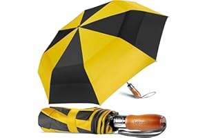 Lejorain 54 inch Golf Umbrella Collapsible - Large Portable Travel Umbrella Compact Auto Open Close Heavy Duty Windproof Vented Umbrella