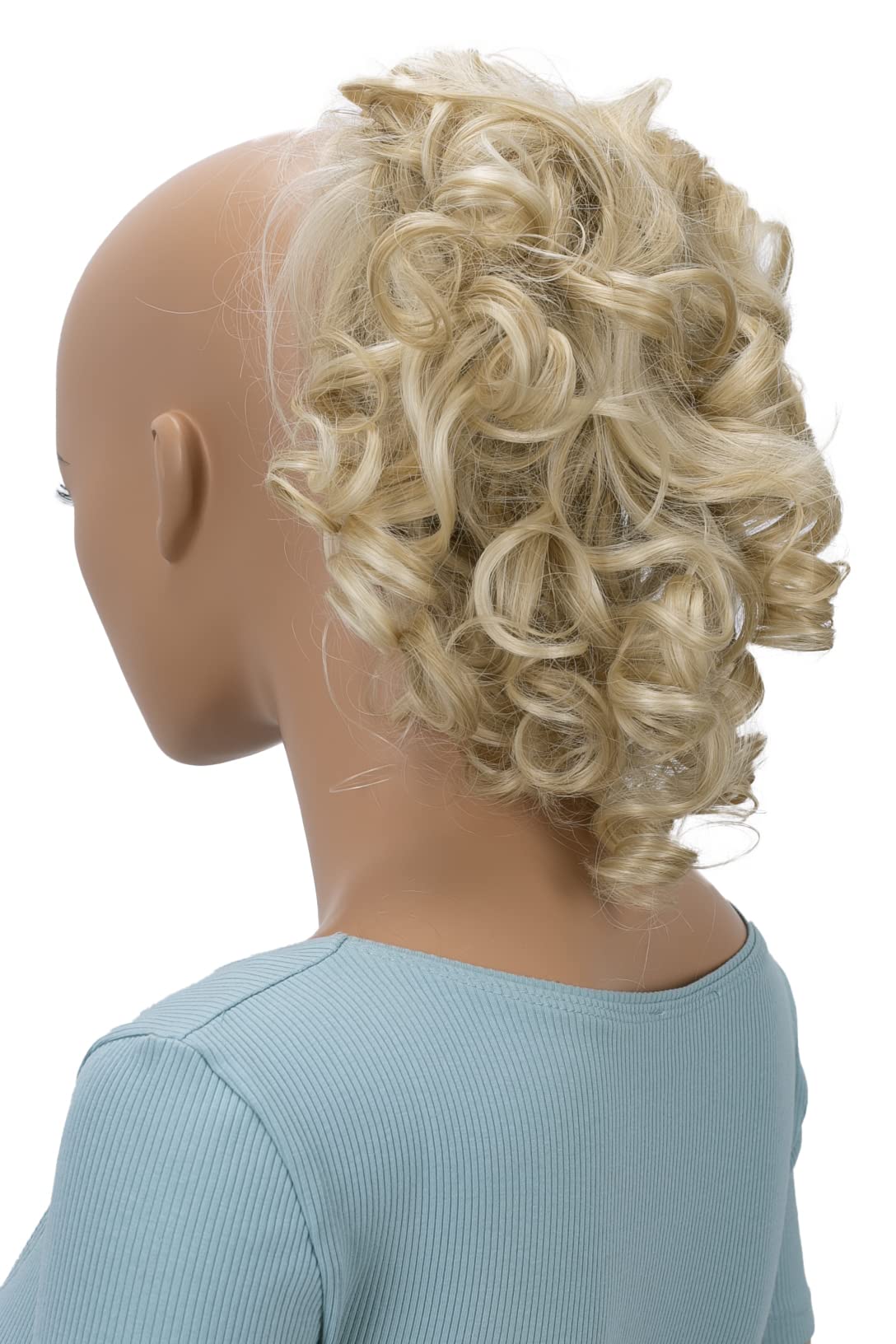 CAISHA Hairpiece Scrunchy Updo Bridal Hairstyles Voluminous Curly Messy Bun Light Blonde With Highlights G32L