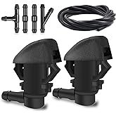 deemars Windshield Washer Nozzles Kit, Front Windshield Spray Nozzles | Wiper Spray Washer Jet and Fluid Hose with Connectors for Pilot 2009-2015, Replaces OEM #76810-SZA-A01ZA 76810-SZA-A00ZA