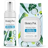 The Honey Pot Company - Feminine Wash &amp; Feminine Wipe Bundle - Includes Ph Balance Feminine Wash and Wipes for Women - Herbal Infused Feminine Care Products - Cucumber Aloe