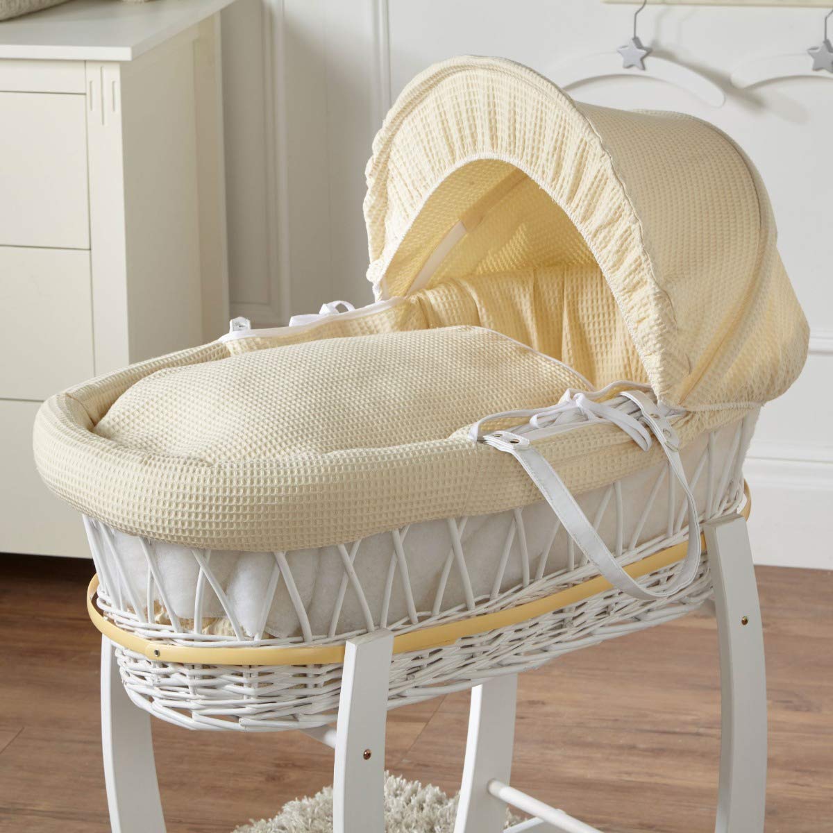 cream moses basket and stand