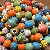 MaryLavender Ceramic Round Porcelain Beads Flower Porcelain Spacer Bead Craft Beads Ornamenets for DIY Jewelry Necklace Bracelet DIY Crafts for Women Above 12 Years Old 100 pcs