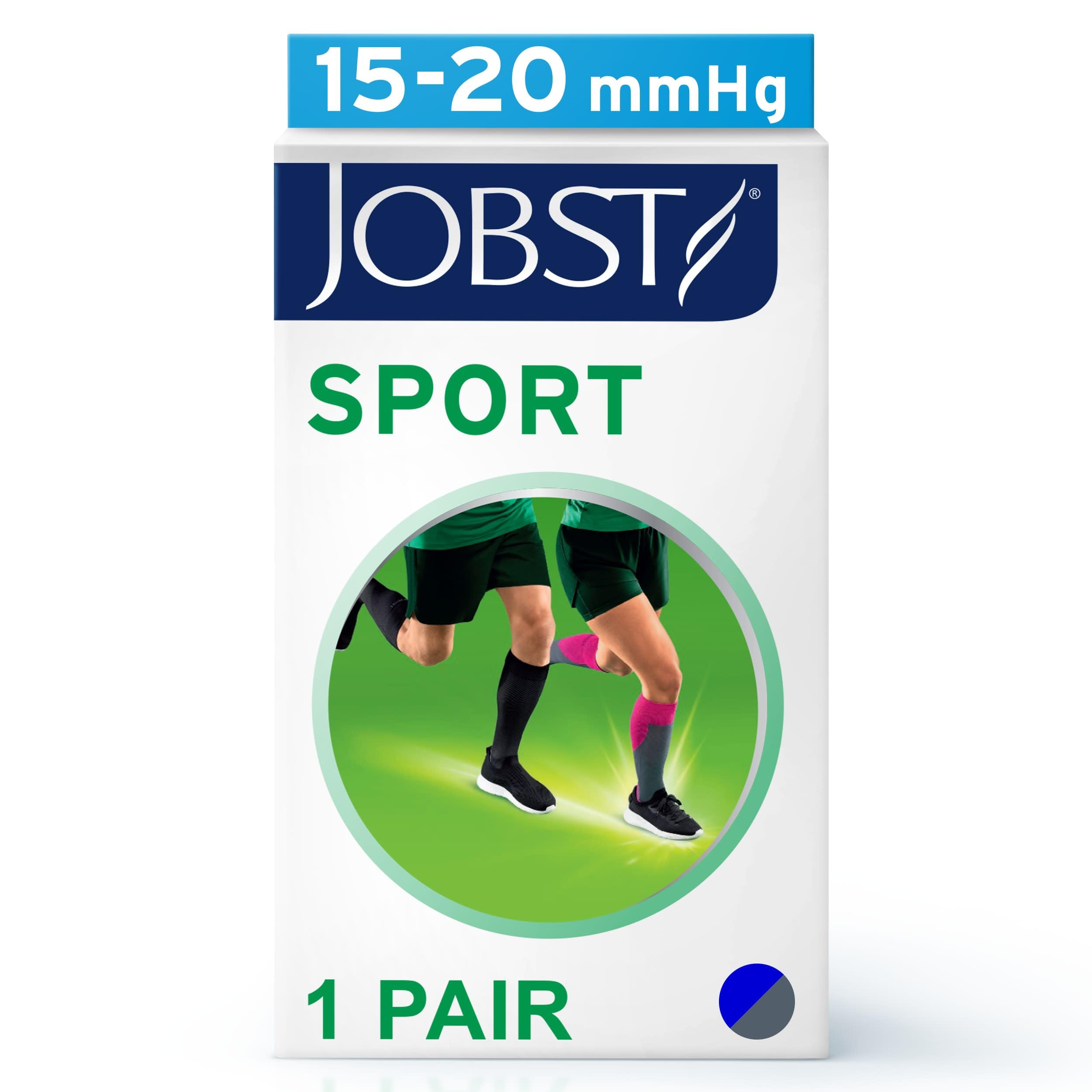 JOBST Sport Knee High - The Graduated Compression Socks for Sports Lovers - Sport 15-20 mmHg Compression - Unisex Design, Royal Blue, Small