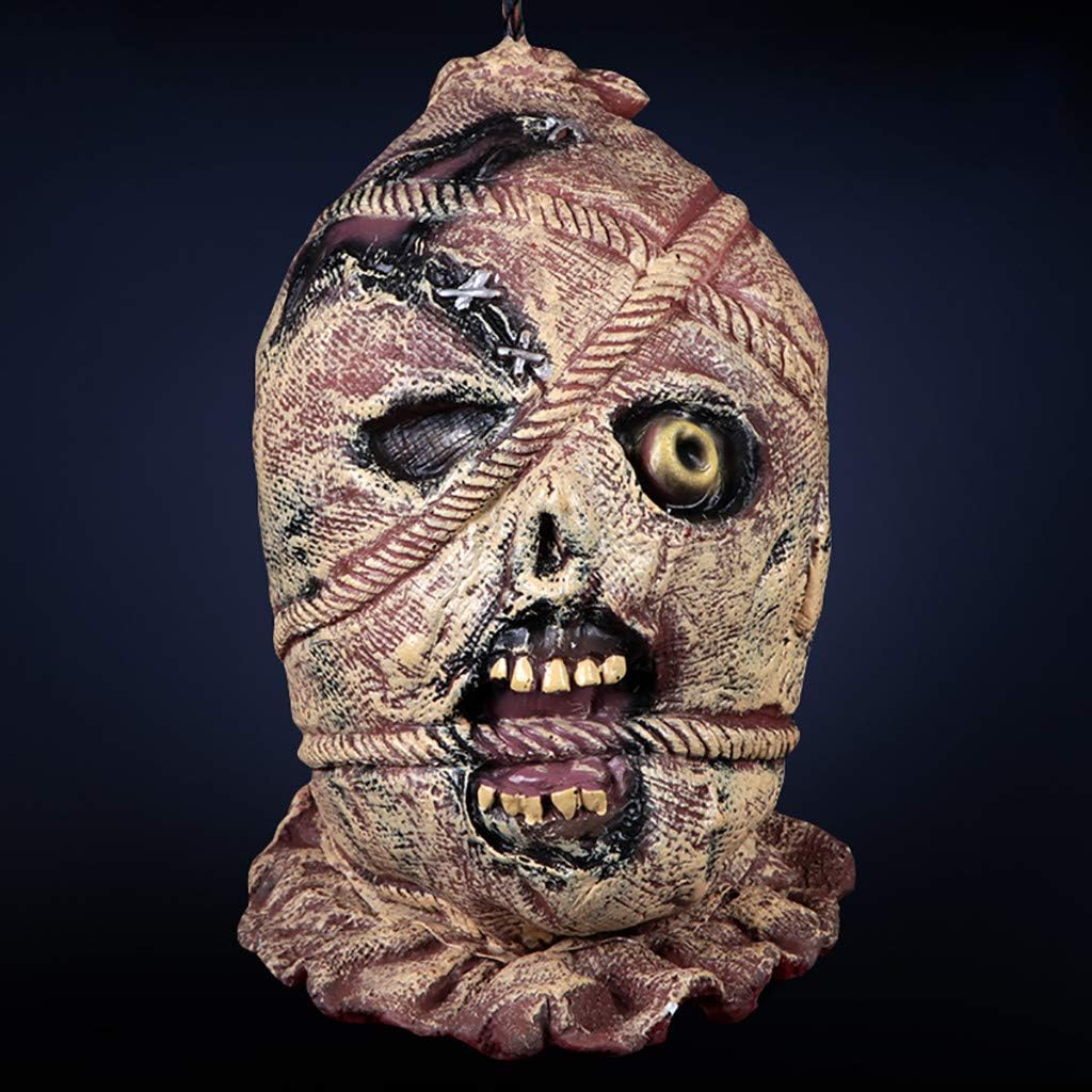 Junesummer Halloween Props Scary Hanging Severed Head