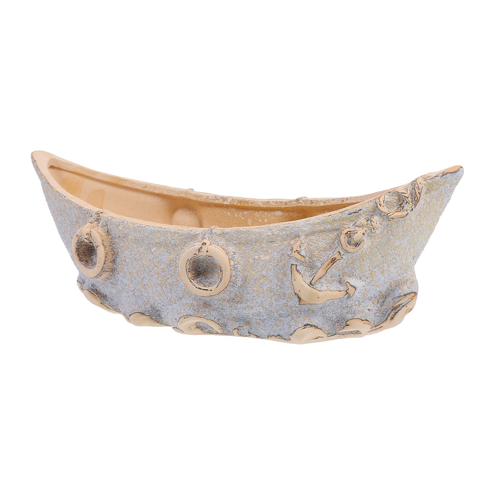 Garneck Ceramic Succulent Planter Flower Pots Boat Shaped Plants Bonsai Holder Flower Containers Desktop Flower Vase Fairy Garden Decoration for Home Office