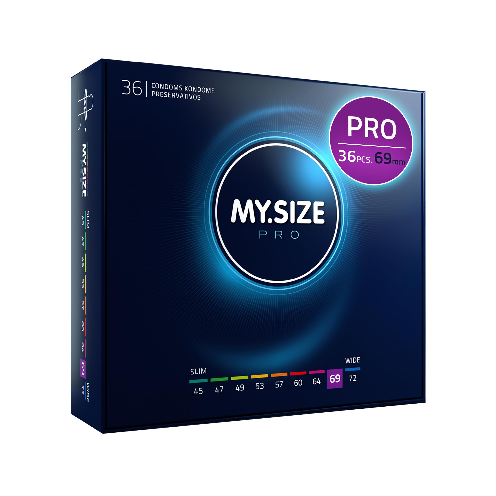 MY.SIZE PRO Condom Size 7, 69 mm, XXL, 36 Condoms - Perfect fit and a Suitable Size for Everybody