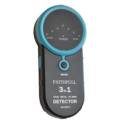 Faithfull DET31 - Detector 3 en 1 de armaduras, metal y cables con tensión