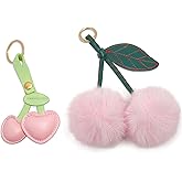 Nalefow Cherry Bag Charms,Cute Purse Keychain,Key Chains Women Cute,Car keyrings leather handbags,Valentines Day Gifts