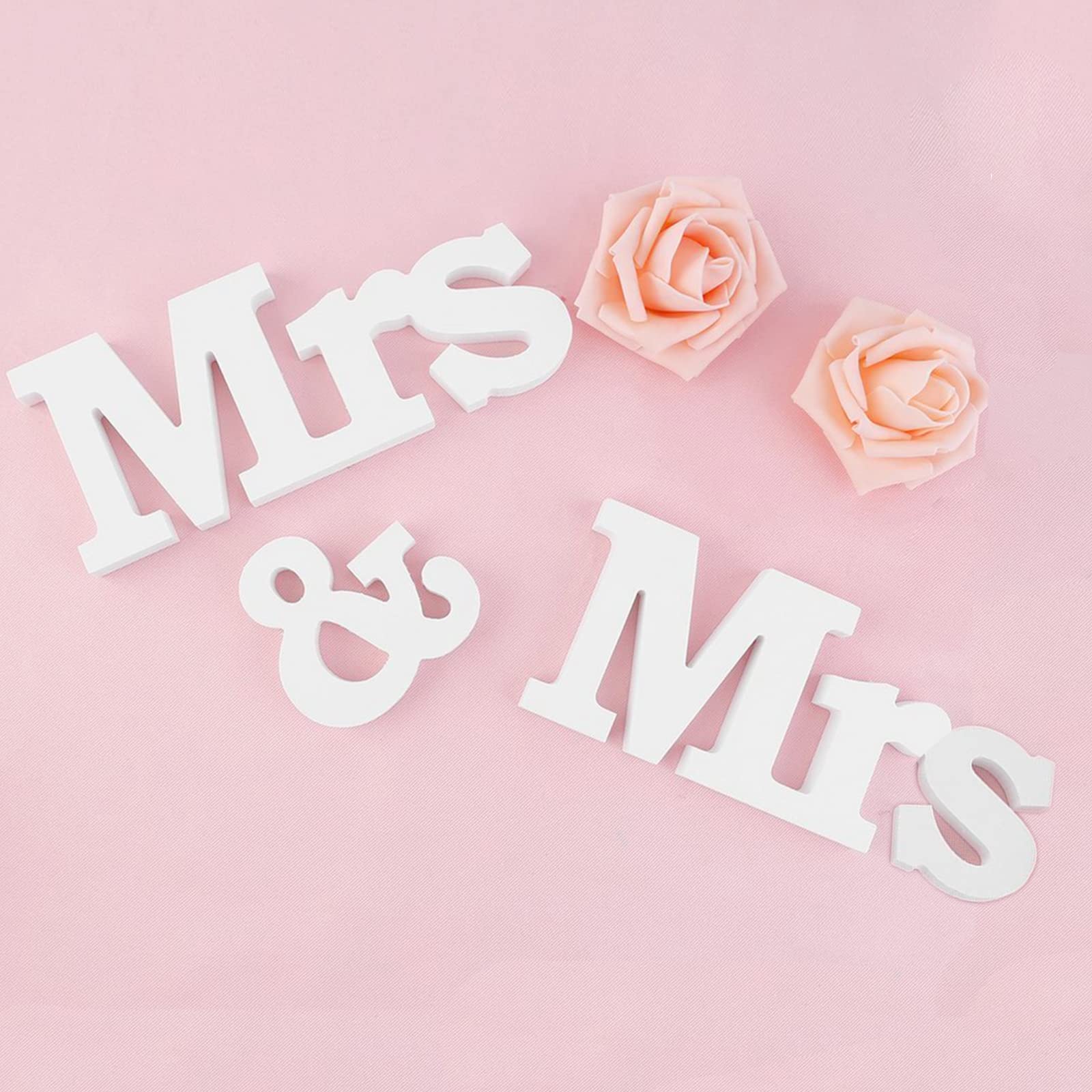 Mrs & Mrs Sign, Mrs and Mrs Wooden Letters Sign Gay Wedding Table Decoration Gift for Gay Couples