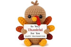 JETTRYRAN Thanksgiving Gifts for Women Crochet Turkey Thank You Appreciation Gifts for Women Men Family Adults Hostess Friend Christmas Stocking Stuffer Holiday Basket Secret Santa Office Christmas Decorations