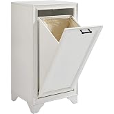 Crosley Furniture Tara Laundry Hamper with Linen Sorting Bag, Bathroom Storage and Organization, Vintage White