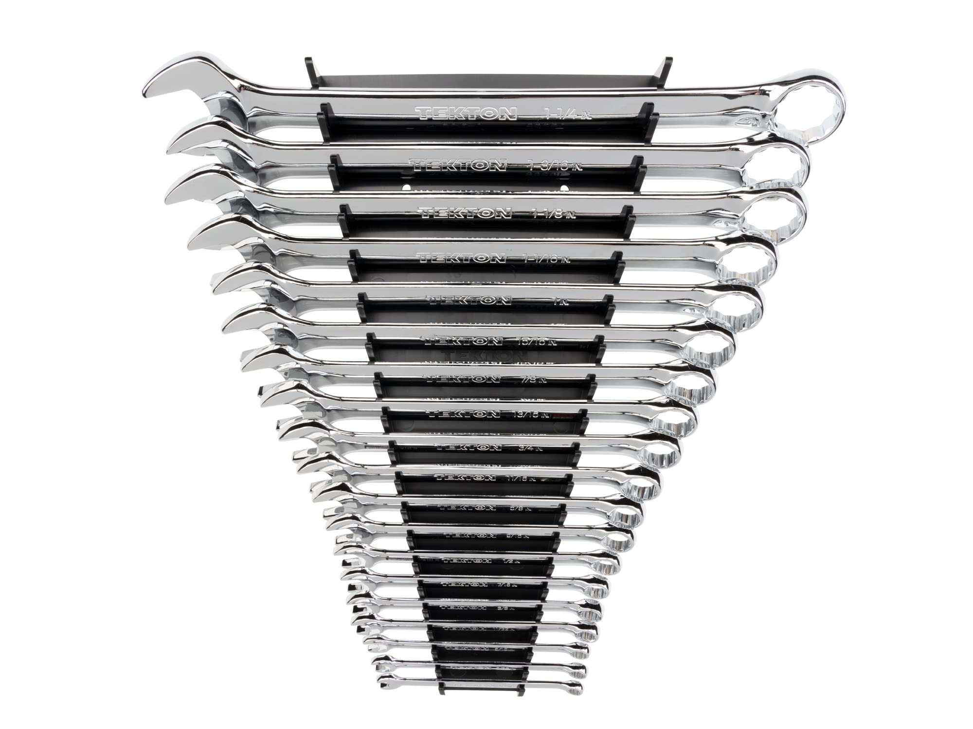 TEKTON Combination Wrench Set, 19-Piece (1/4-1-1/4 in.) - Rack | WCB91102 — image 1