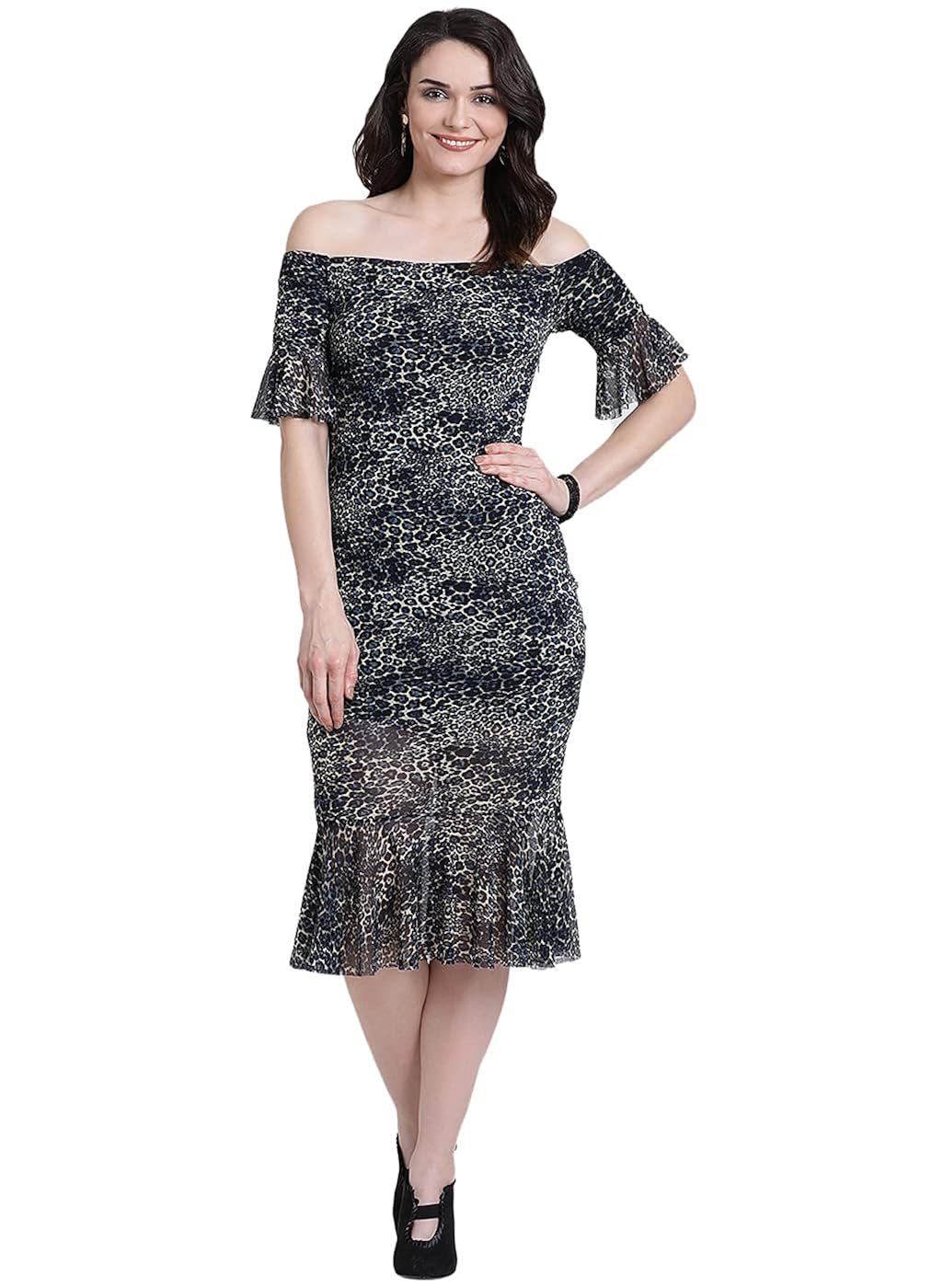 Buy Kazo Polyester Midi Dress at Amazon.in