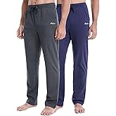 clothin Men’s Cotton Yoga Sweatpants Lounge Pants Open Bottom Athletic Casual Pants with Pockets