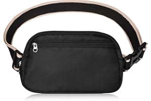 DMLuna Small Crossbody Bags for Women Trendy, Lightweight Fanny Pack for Women & Men, Mini Belt Bag, Waist Bag with Adjustable Strap for Running Workout Traveling - Black
