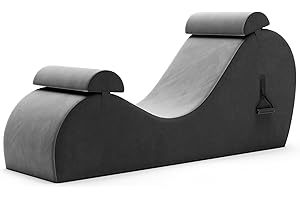 Avana Chakra Yoga Chaise - 2 Adjustable Headrests & Handles with Adjustable Straps, Micro-Velvet/Microloop, Grey & Grey