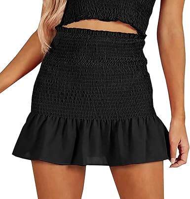 high waisted flare mini skirt