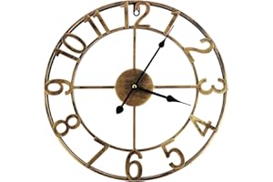 Large Wall Clocks for Home Decor, Oversized Roman Numeral Wall Clock, 16 Inch Round Silent Farmhouse Modern Wall Clock, Non T