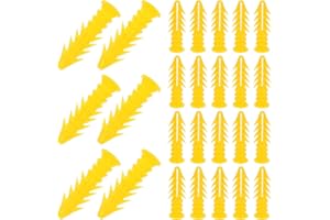 VILLCASE Plastic Wall Anchors 100Pcs Expansion Screw Tubes for Concrete and Drywall Mounting