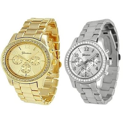 Set of Geneva Ladies Boyfriend Watches with Silver Tanzania Ubuy