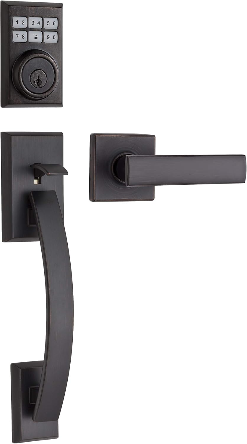 Weiser Tavaris Smartcode 5 Entrance Handleset with SmartKey,