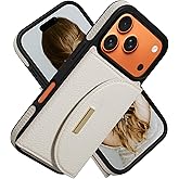 Keallce Wallet Case for iPhone 17 Pro 6.3'', Flip Case with RFID Blocking Card Holder Slots Kickstand, PU Leather Protective Folio Cover for Women, Beige