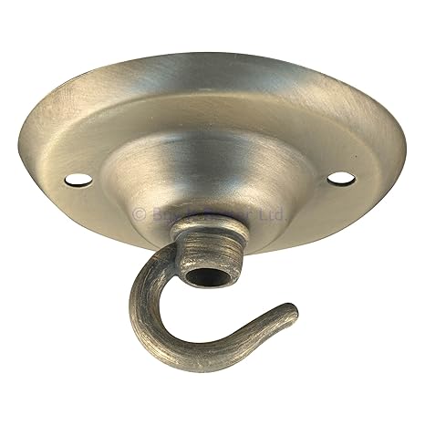 Ceiling Rose Hook Plate 75mm Diameter With Matching Screws Antique