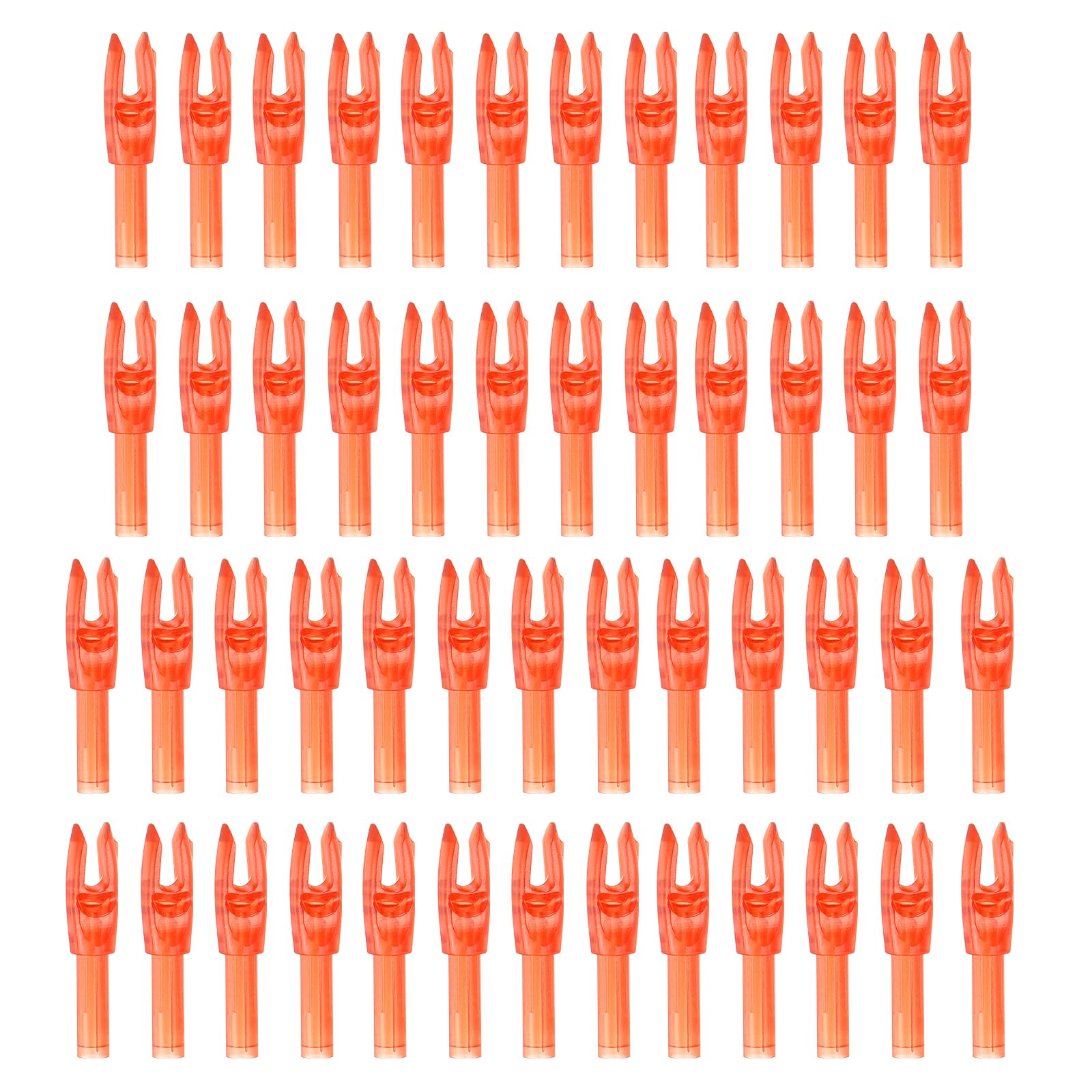 PATIKIL Archery Arrows Nocks 4.2mm 0.165", 50 Pack Clear Insert Arrow Nock Replacement for Hunting Arrows Compound Bow Recurve Bow, Orange