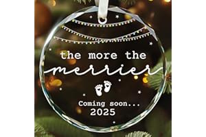 HUNIGIFT Expecting Baby Ornament 2025 - Pregnancy Announcement for Husband, Grandparents, Family, Aunt - Gifts for Expecting Parents, Expecting Parents to Be Unique Gifts 2025 - Glass Christmas Ornament 2025