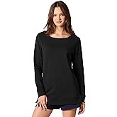 Amazon Essentials womens Open-Neck Loose-Fit Fleece Tunic Sweatshirt