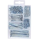 240 Pcs Nails Assortment Hardware Furniture Nails Set for Repair Wood DIY Hanging Pictures, Silver