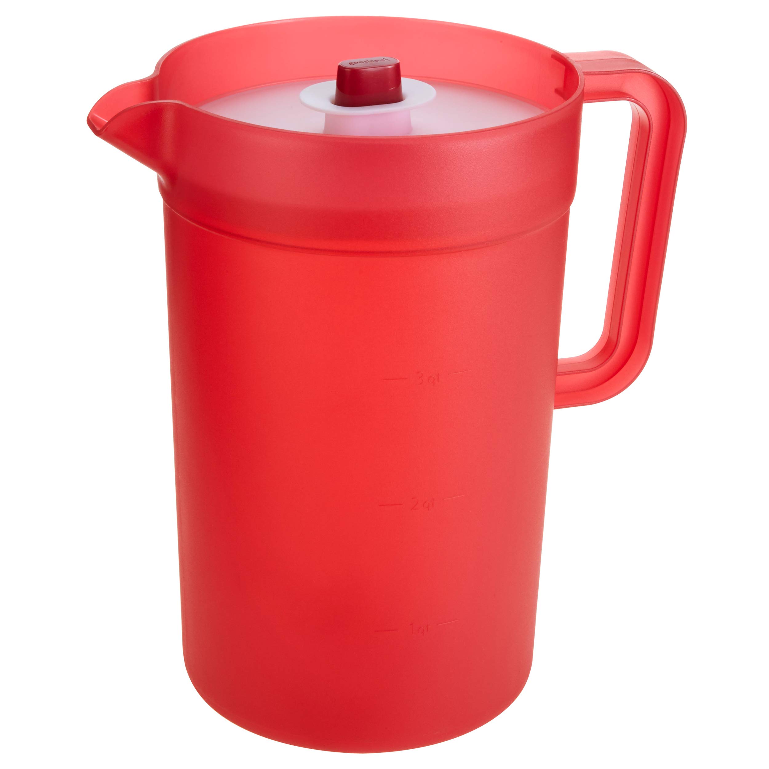 Photo 1 of (LID IS BROKEN) GoodCook 1-Gallon Plastic Airtight Pitcher with Vacuum Seal Lid, 1 Gallon, Red