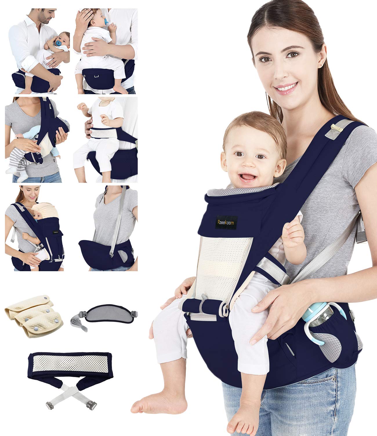 Porte Bebes Dorsaux Viedouce Porte Bebe Ventral Ergonomique Tabouret Siege De Hanche Avec Protection De Ceinture