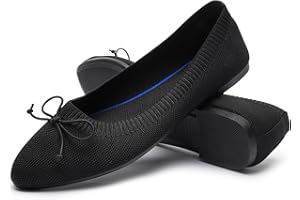 Shupua Women's Flats Black Flats Shoes Pointed Toe Ballet Flats Comfortable Bow Girls Flats Dressy