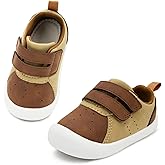 Ukicbaby Baby Shoes Boys Girls First Walking Shoes Wide Toe Box Barefoot Zero Drop Infant Shoes Lightweight Nonslip Soft First Walkers PU Leather Toddler Sneakers for 6-24 Months