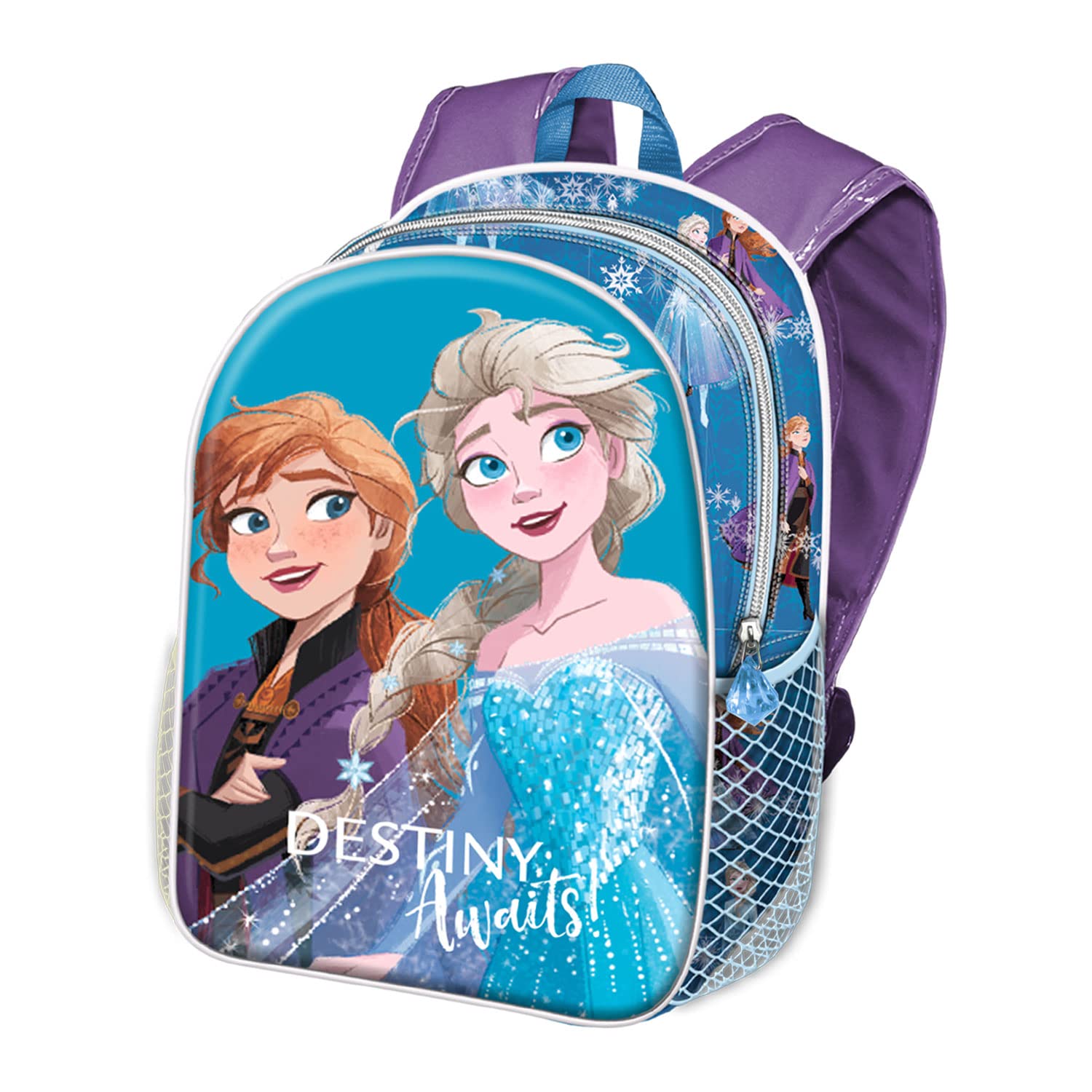 Disney Frozen 2 Destiny-Small 3D Backpack, Blue, 11 x 26 x 31 cm, Capacity 8.5 L