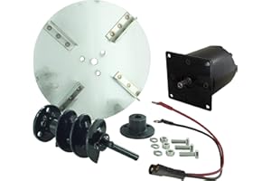 DISCOUNT STARTER & ALTERNATOR Salt Spreader Motor Kit Compatible with Meyer Buyer Motor Hub Lead Wire Auger Spinner Sealed Ball Bearing Square Mounting Plate 0202000, 36218, 4854420-M048HM, 4854440, HM02223